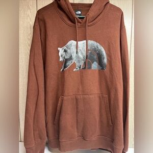 The North Face Hoodie Men's XXL Bear Long Sleeve Pullover Sweater Brown EUC!